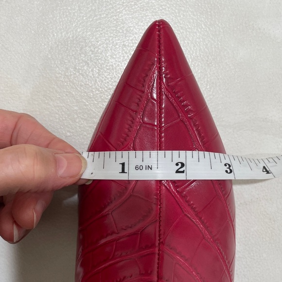 NEW Marc Fisher dark red LEZARI pointed toe red croc ankle boots side zipper 6.5 - Picture 12 of 15